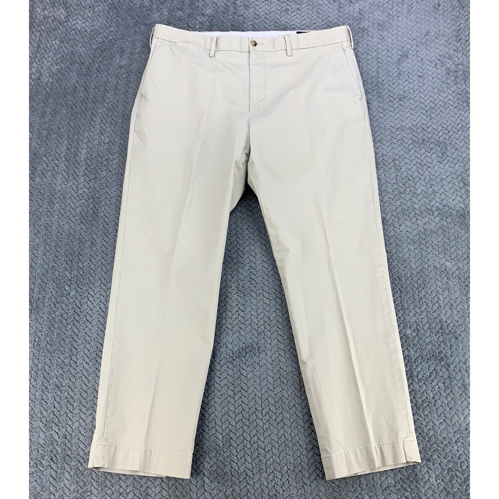 Polo Ralph Lauren Stretch Straight Fit Pants 38x30 (Fits 37x29) Beige Flat Front